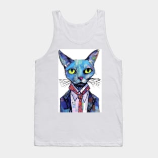 Abstract Cat 7 Tank Top